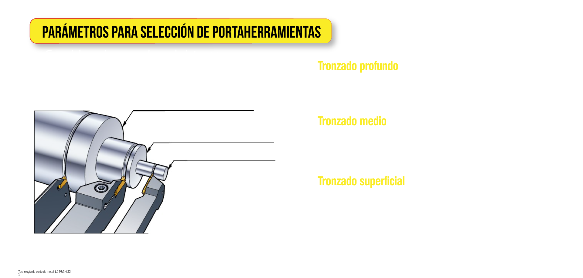 Parámetros para selección de portaherramientas